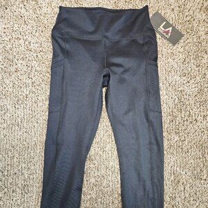 LA Gear Black High-Waist Leggings with Side Pockets